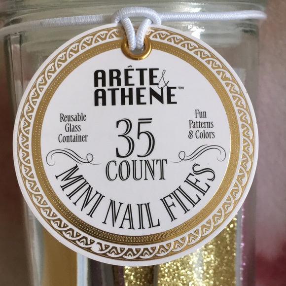Arete Athene 35 Ct Mini Nail Files in Reusable Glass Canister Collection. NWT - Picture 2 of 16